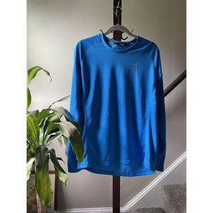 Nike Dry Fit Running Men's Long Sleeve Shirt - Blue, L